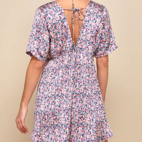 Lulu's Pink Floral Mini Dress - Picture 2 of 6